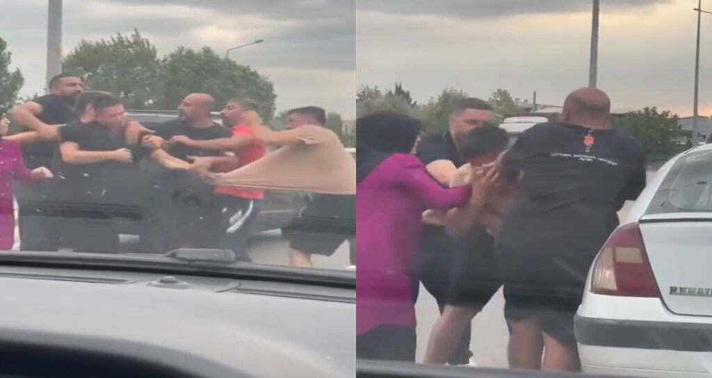 trafikte tekmeli yumruklu kavga kamerada uOm2UL6q