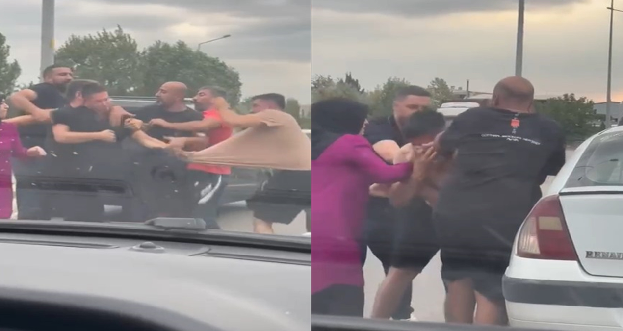 trafikte tekmeli yumruklu kavga kamerada uOm2UL6q